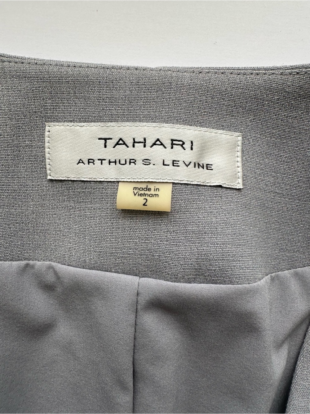 Tahari Light Gray Tailored Women's Skirt Suit - Picture 5 of 8